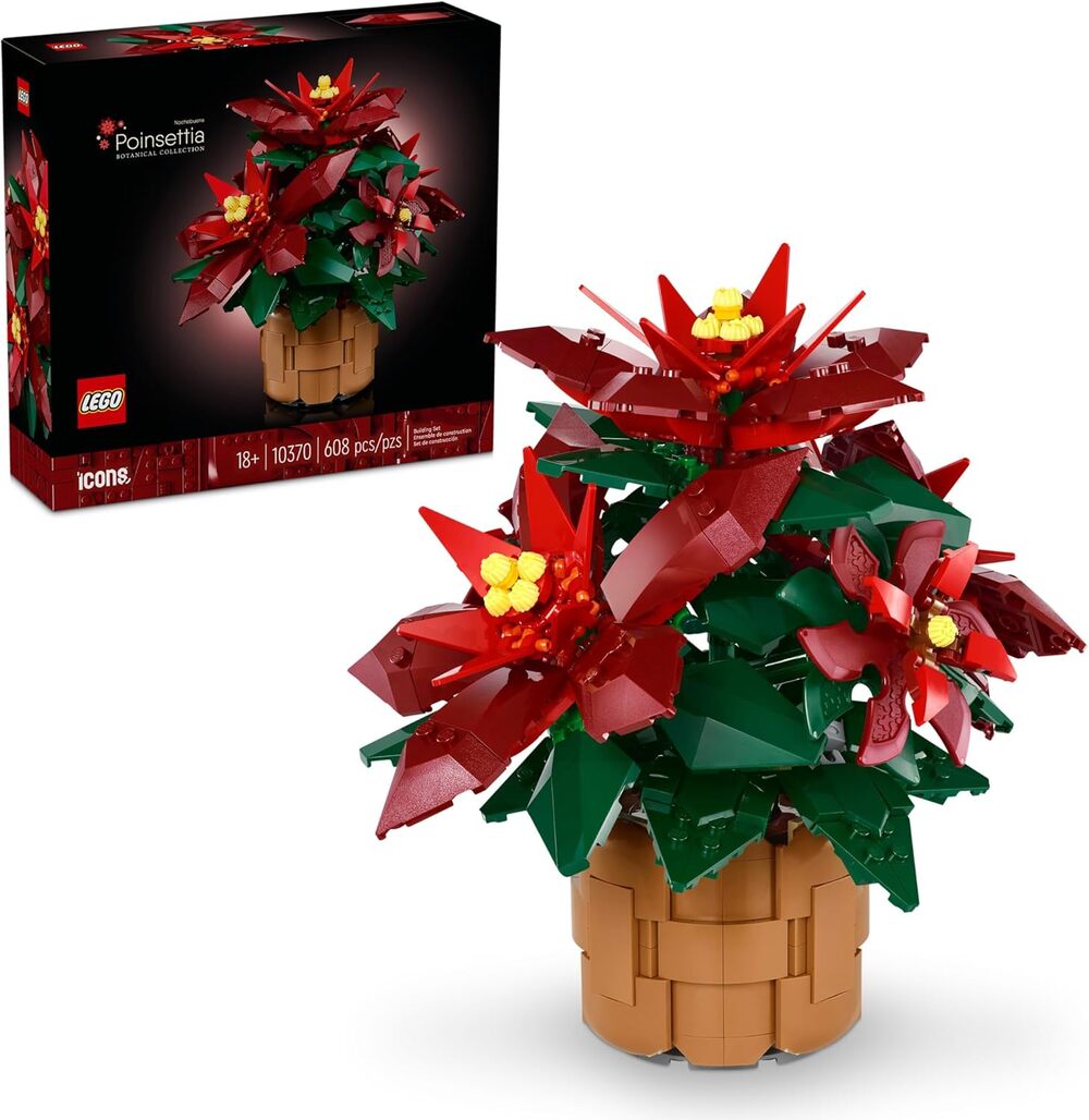 LEGO 10370 Icons Poinsettia Building Sets - Artificial Flowers for Decoration